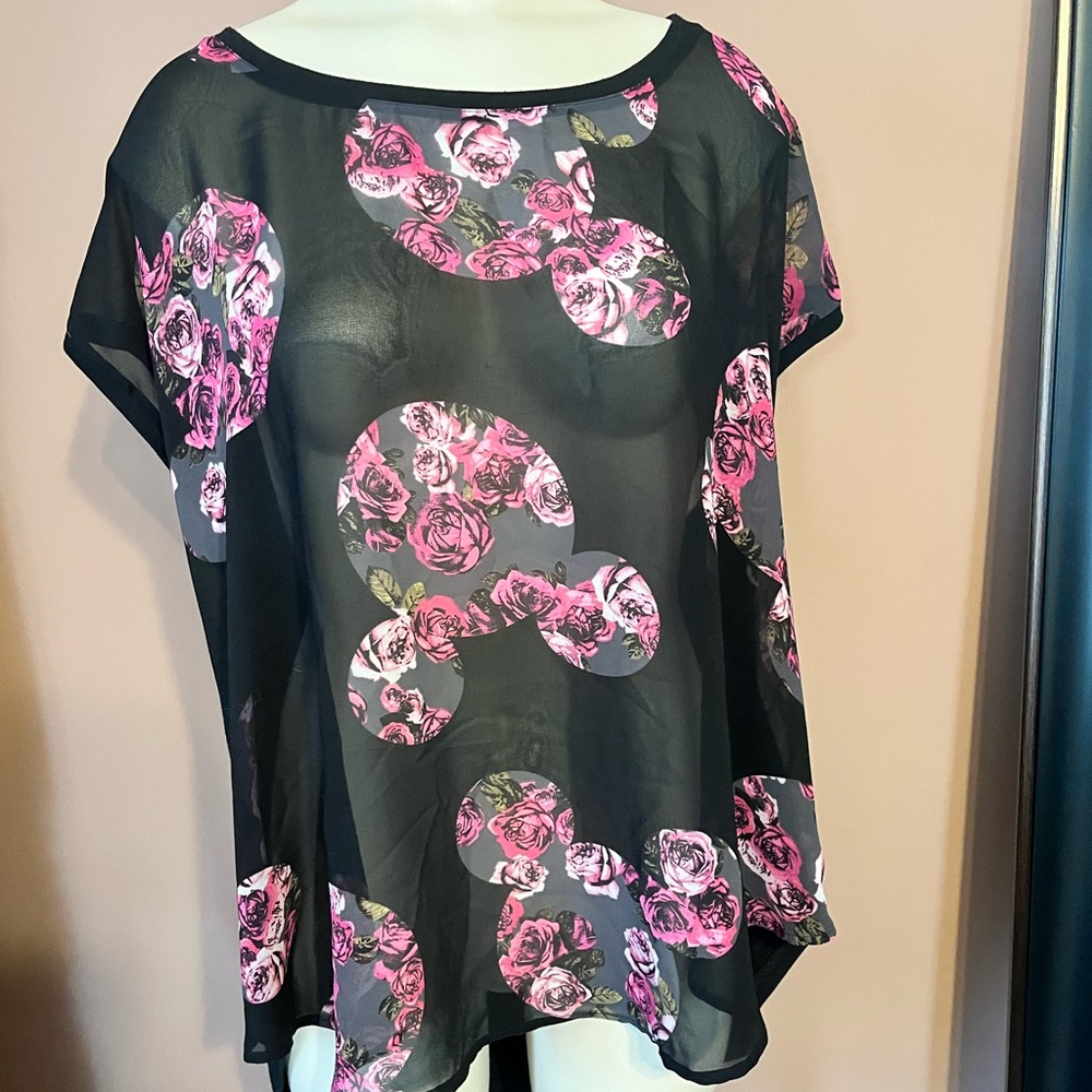 Torrid Disney Mickey Sheer Floral Top